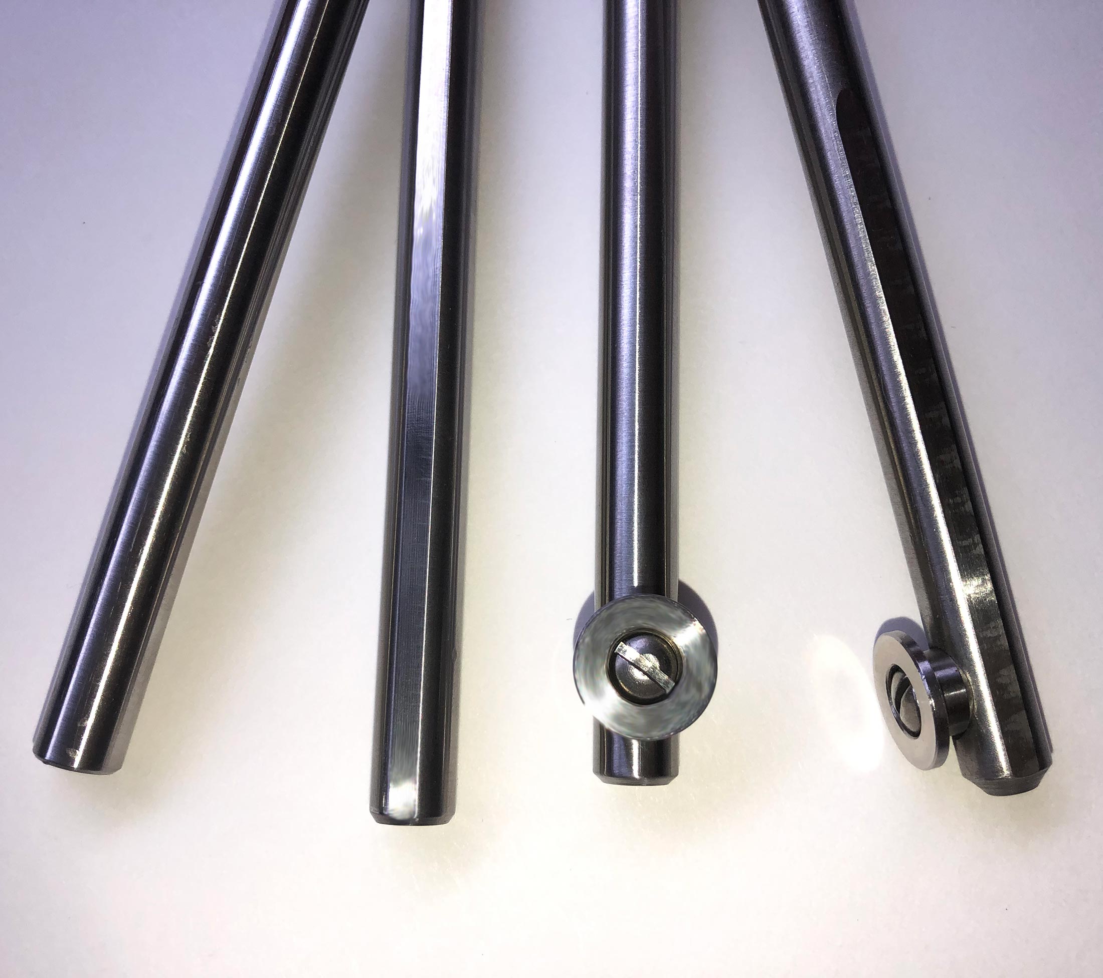 Precision 10mm Ø Stirrer Shaft with Flat, 316L SS