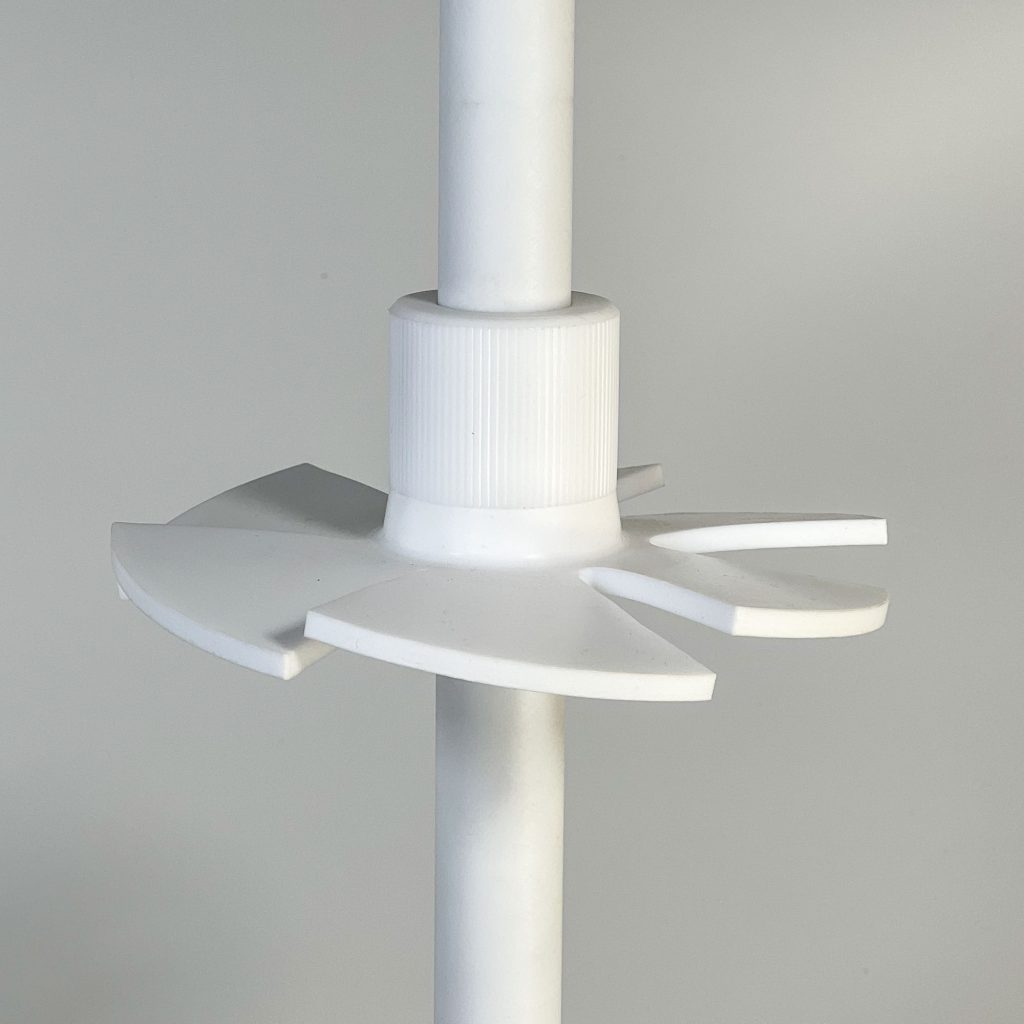 PTFE Turbine Foam Breaker, 6 15° Blade Disk, Compression, 1.00