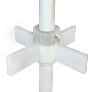 Radial Flow Agitator, PTFE, High Viscosity, 90° Blades, 19mm, 25.4mm & 28mm