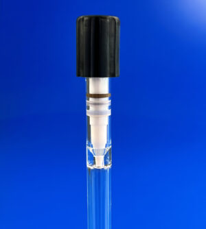Metering High Vacuum Valve, PTFE Capped O-Rings, Needle valve, Fine Control Glass Barrel